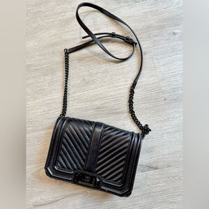 Rebecca Minkoff, black small leather and metal Crossbody purse